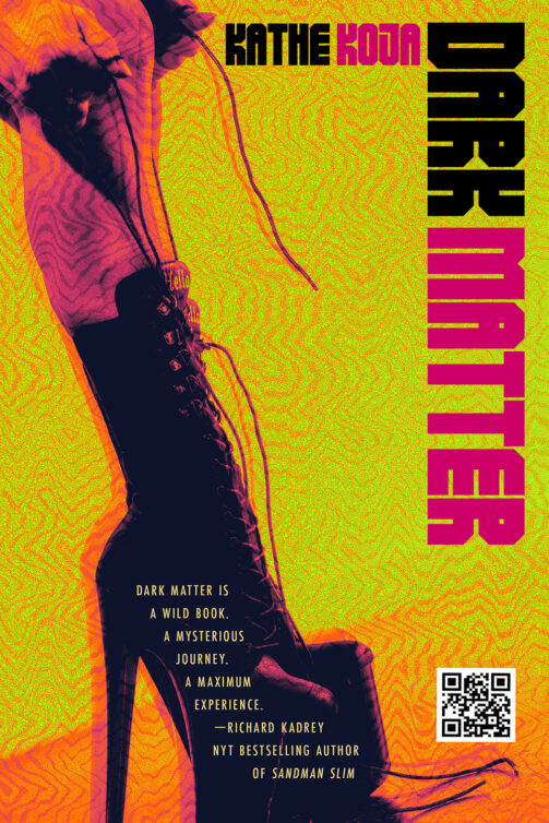 Book Cover showing a leg in a high-heeled boot.